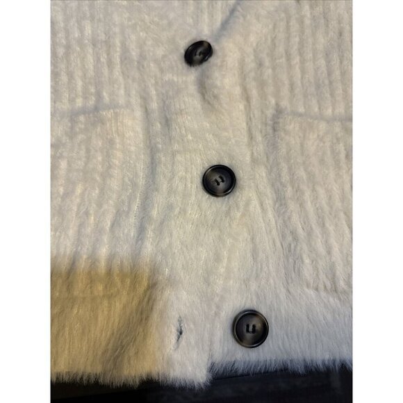 COTTON ON Women’s Cardigan Sweater Button Down Ribbed Fuzzy Size S/P Ivory Cream - Picture 6 of 15